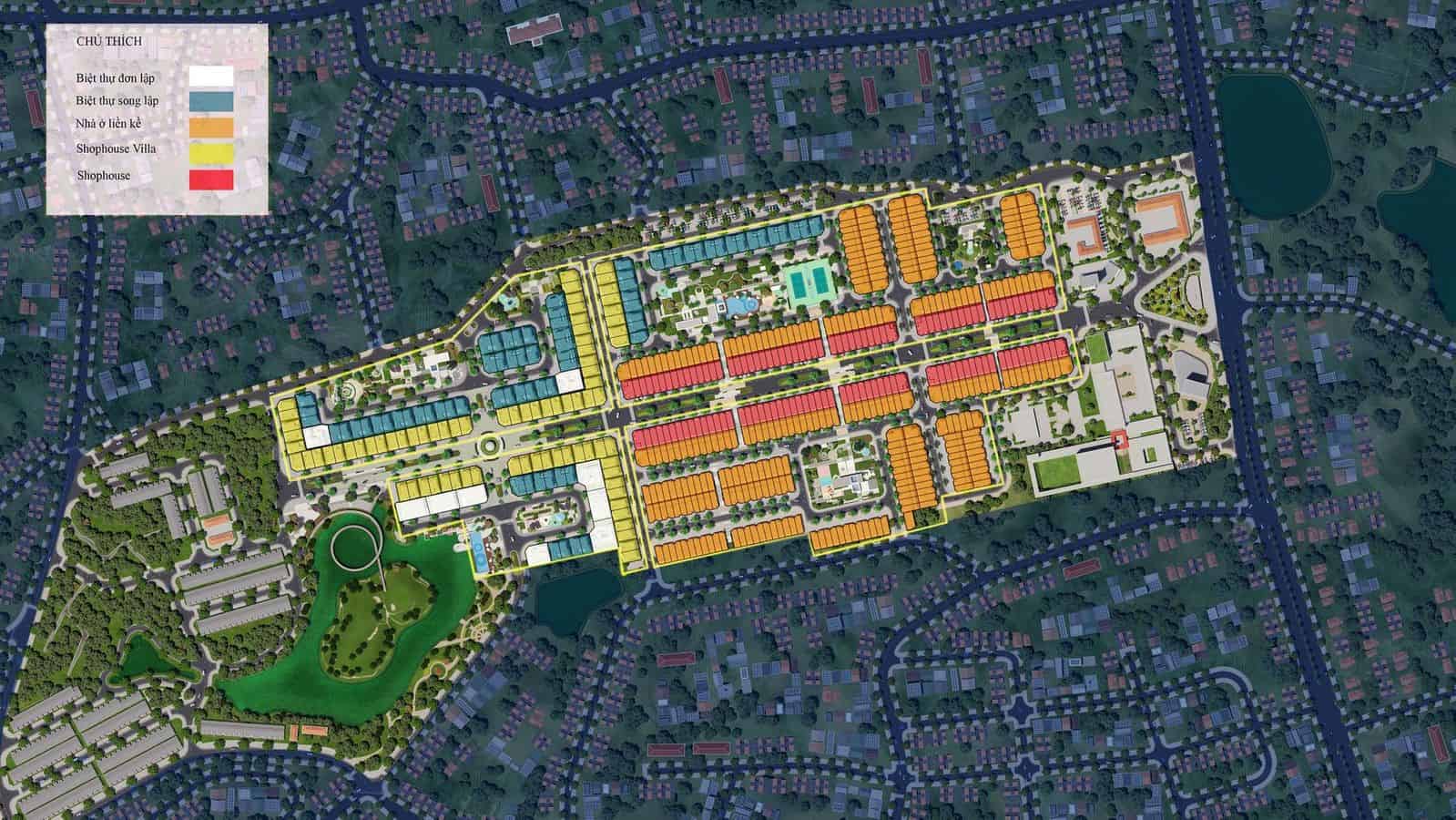 Mặt bằng quy hoạch dự án Crown Villas Thái Nguyên