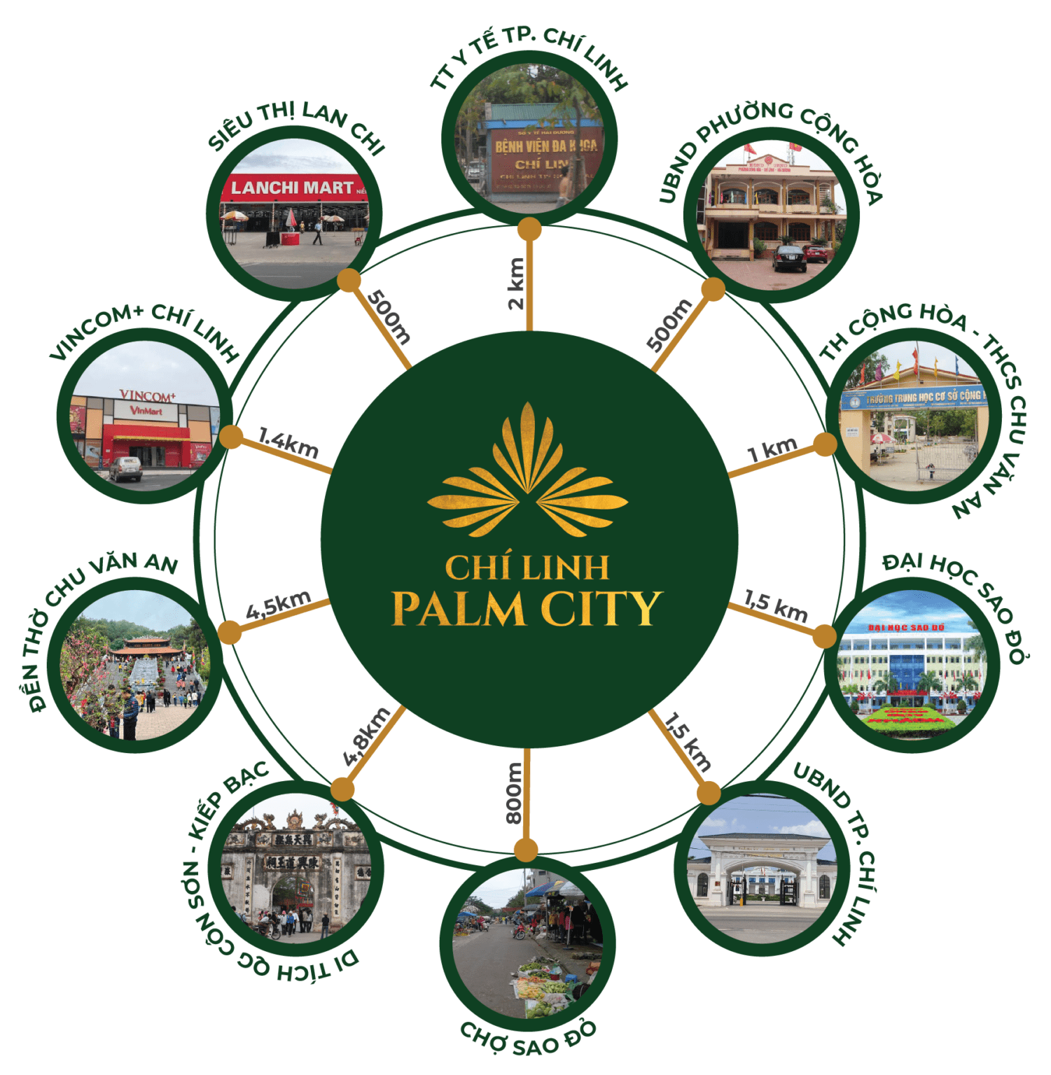 Vị trí trung tâm dễ dàng kết nối từ Chí Linh Palm City