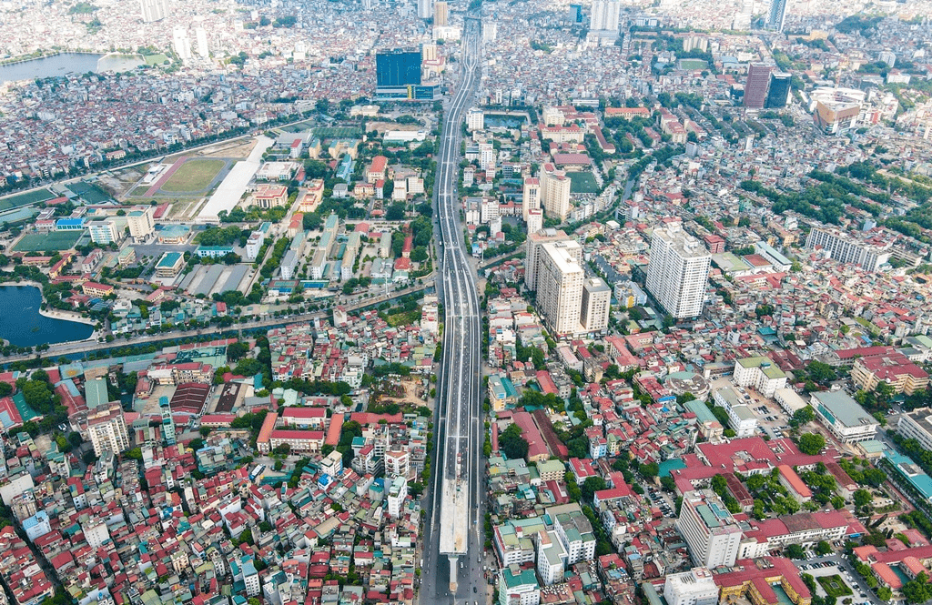 Toàn cảnh vành đai 2 Hà Nội nhìn từ trên cao