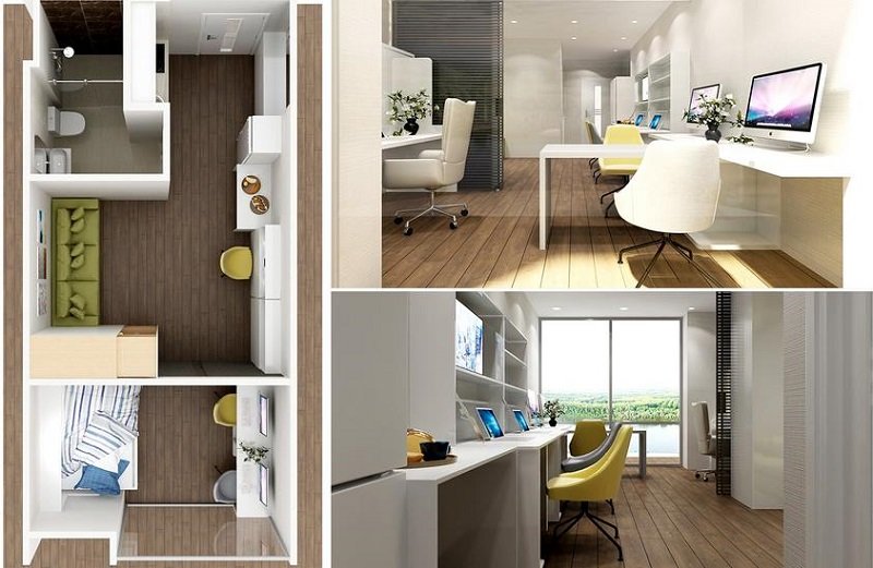 Mẫu thiết kế căn hộ Officetel 6