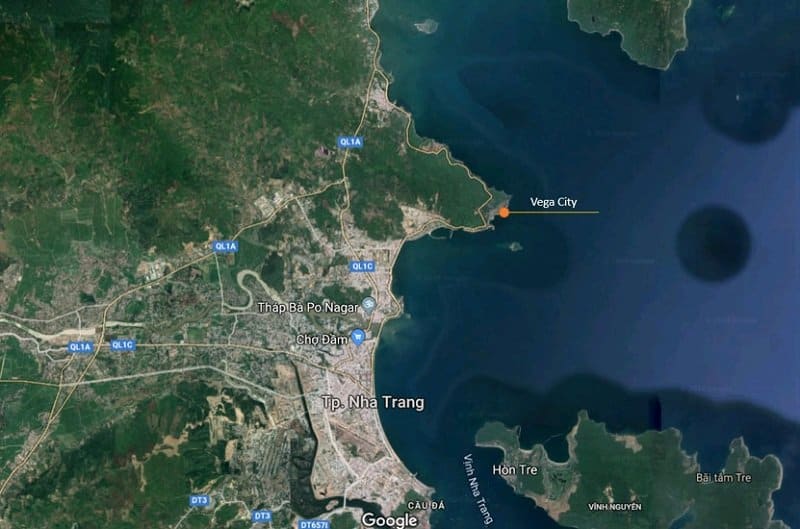 Vị trí dự án Vega City Bãi Tiên trên bản đồ TP Nha Trang