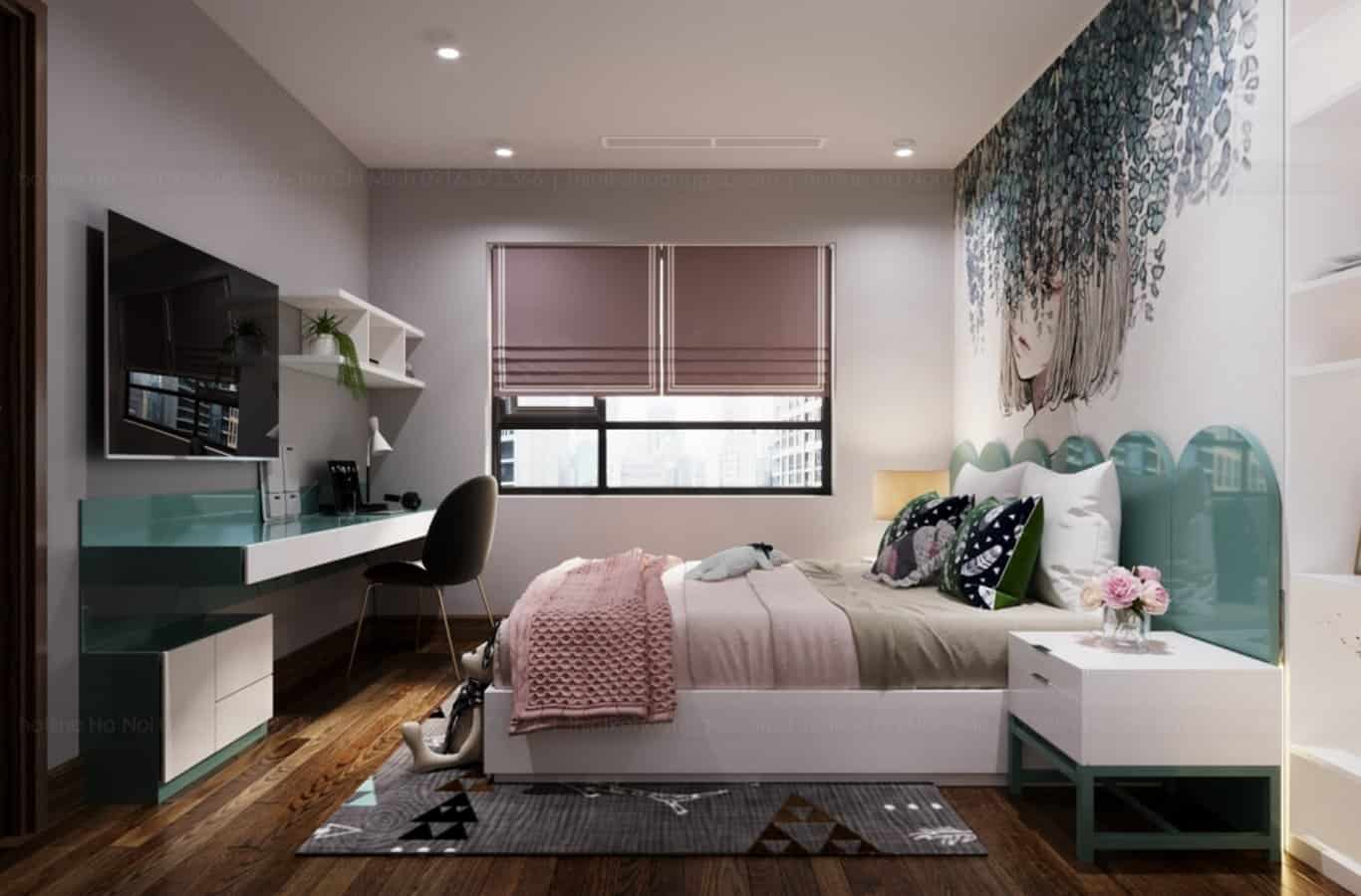 Phối cảnh thiết kế phòng ngủ căn hộ Viha Complex