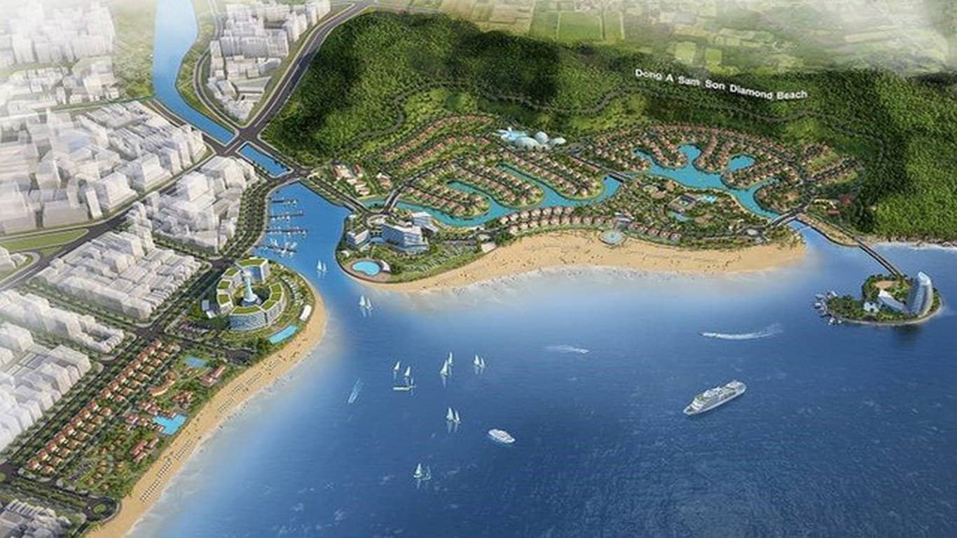 Phối cảnh khu đô thị sinh thái biển Đông Á Sầm Sơn