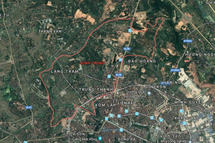 Bản đồ khu vực xã Định Trung, TP Vĩnh Yên