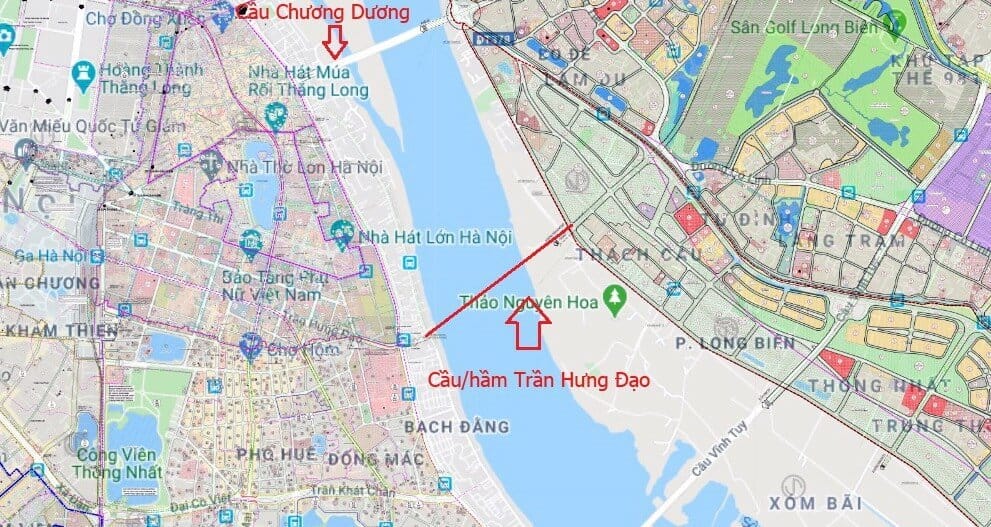 Bản đồ quy hoạch dự án cầu Trần Hưng Đạo 