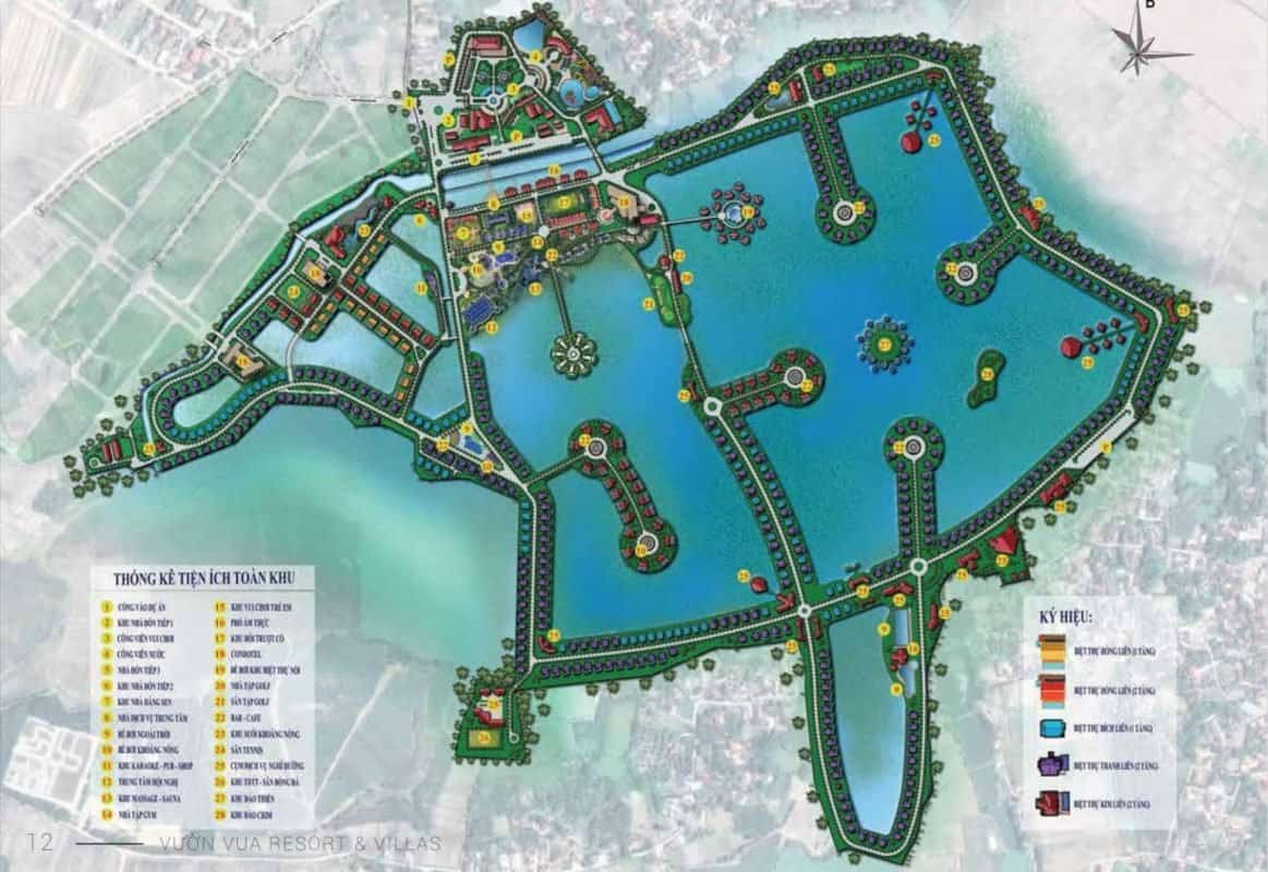 Bản đồ tiện ích toàn dự án Vường Vua Resort & Villas