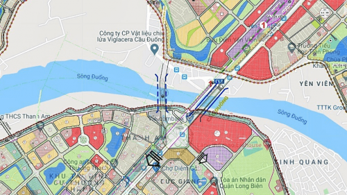 Bản đồ quy hoạch của dự án Cầu Đuống giai đoạn 2