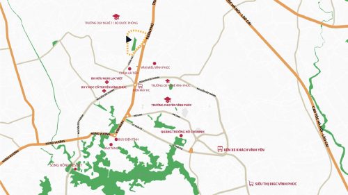 Vị trí dự án khu đô thị mới Định Trung - Danko Vĩnh Yên